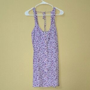 Reformation Purple Floral Mini Dress 8 MEDIUM NEW